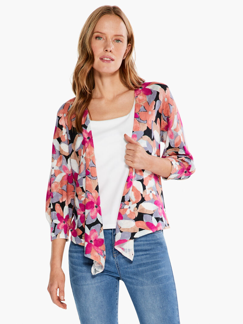 Woman Wears Glowing Petals 4-Way Cardigan image number 1