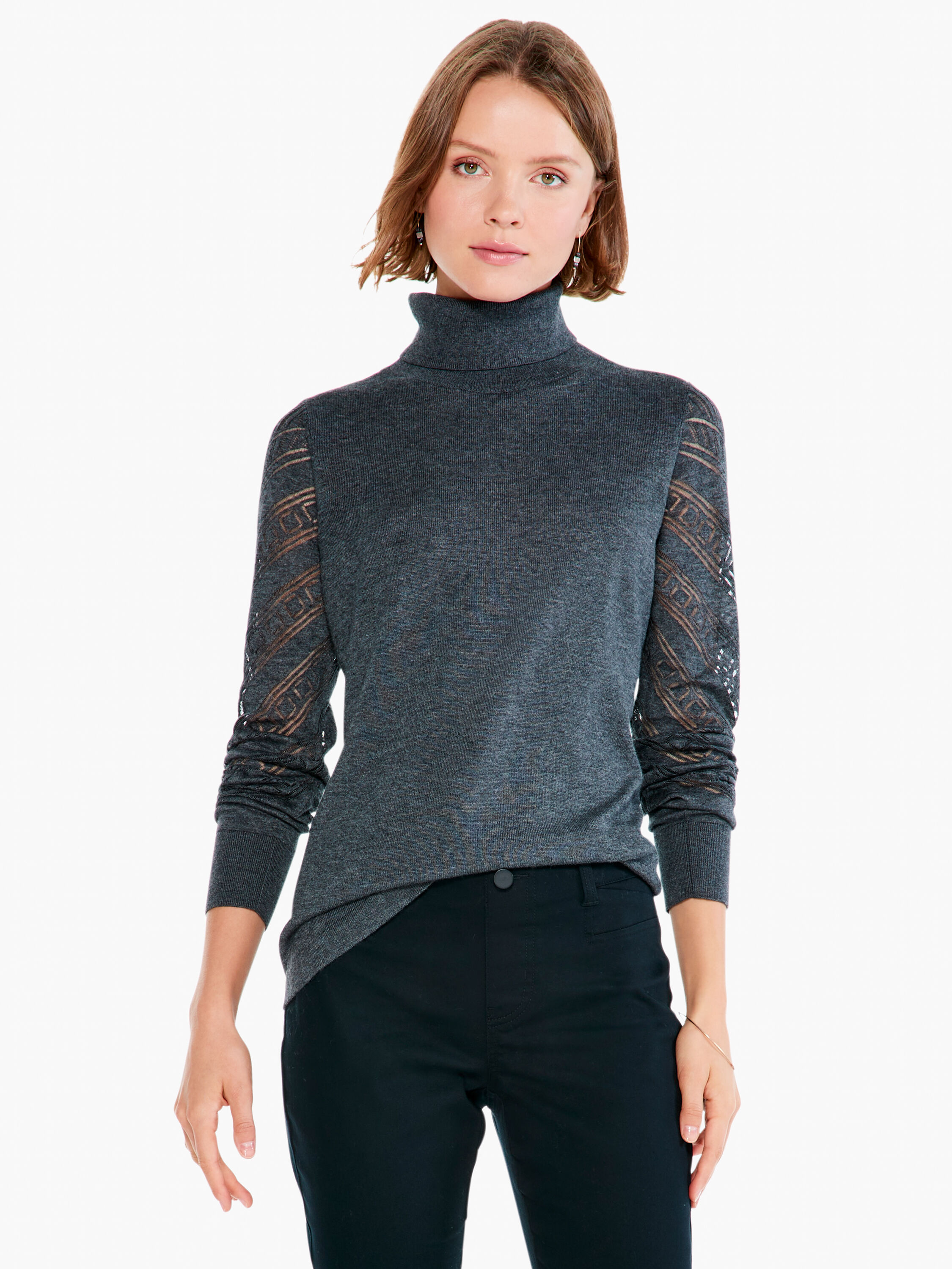 Pointelle Turtleneck Sweater Tee NIC ZOE