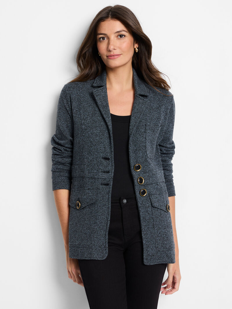 Woman Wears Editor Knit Blazer image number 0