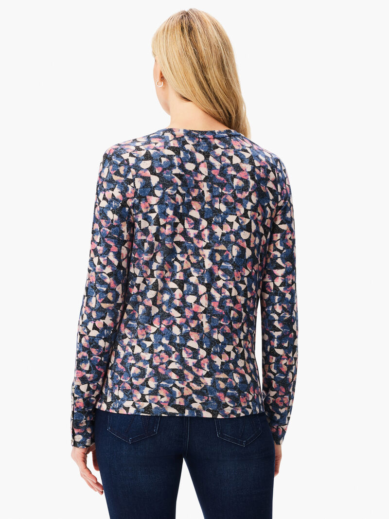 Woman Wears NZT Sweet Dreams Long Sleeve Half Moon Button Tee image number 2