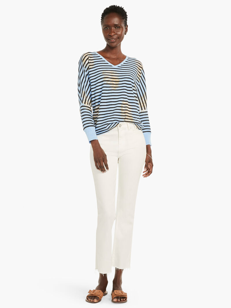 Woman Wears Stamped Stripes Sweater image number 3