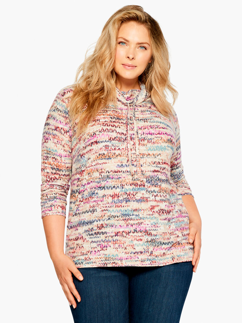 Woman Wears Marl Print Cowl Neck image number 0