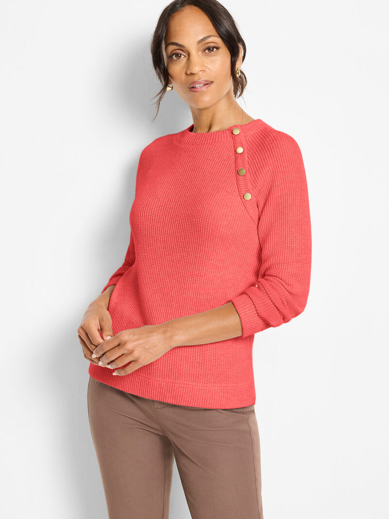 Woman Wears Soft Thermal Button Top image number 4