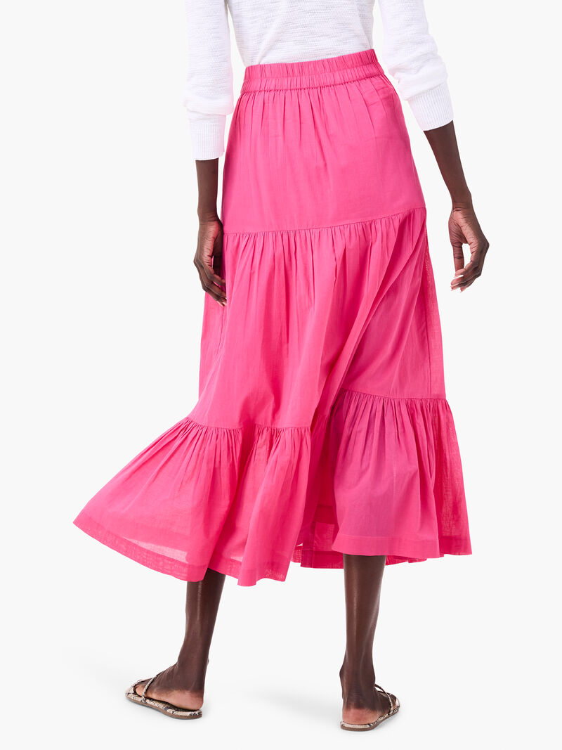 Woman Wears Cotton Tiered Skirt image number 3