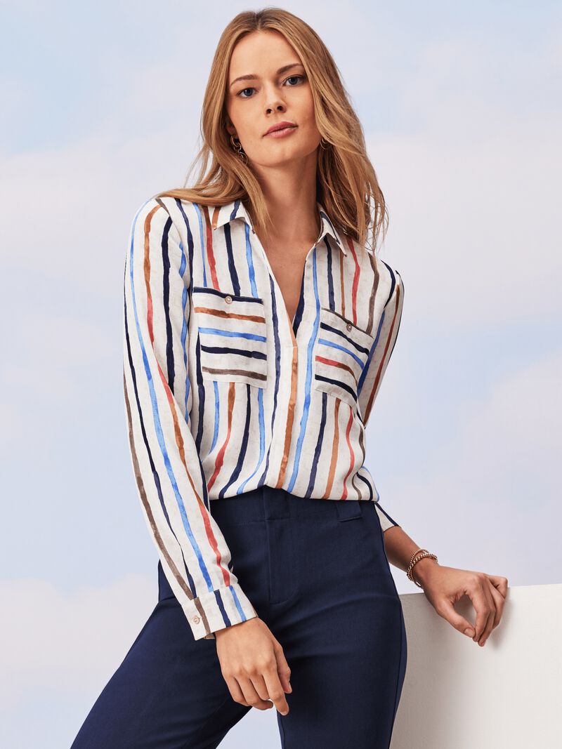 
                    Painted Stripe Top