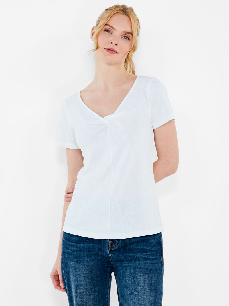 NZT Short Sleeve Knotted V-Neck Tee