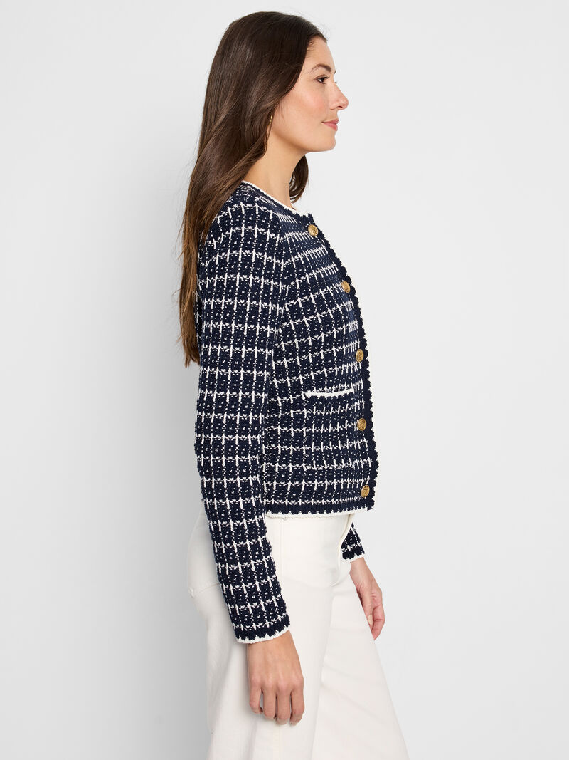 Woman Wears Mixed Up Sweater Jacket image number 2