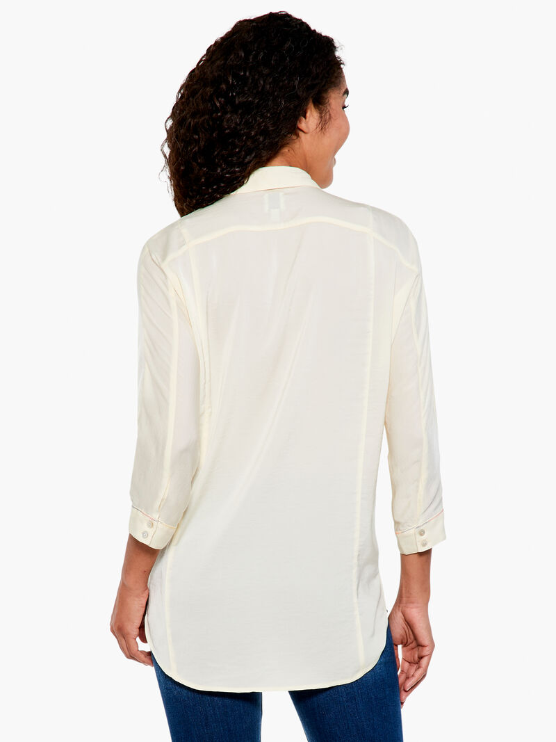 Woman Wears Soft Drape Stitch Top image number 2