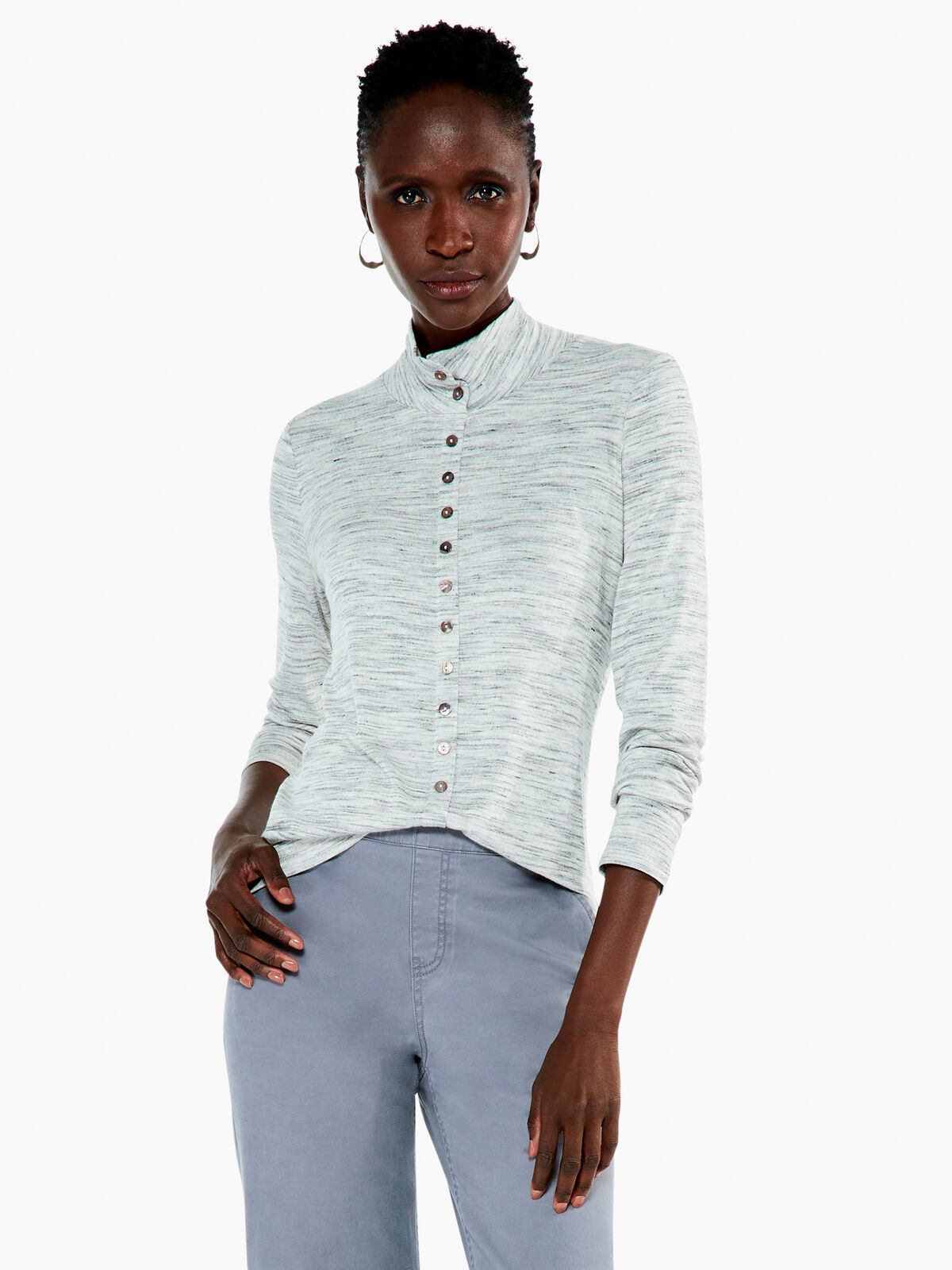Spacedye Button Turtleneck