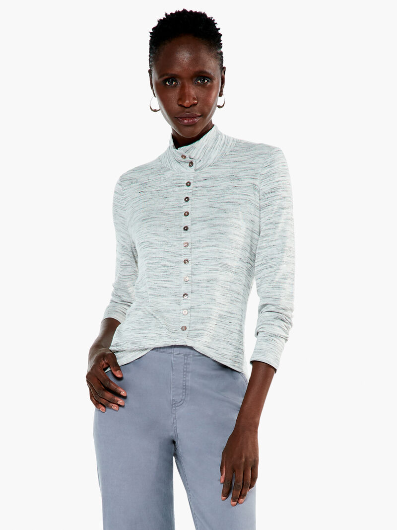 Woman Wears Spacedye Button Turtleneck image number 0