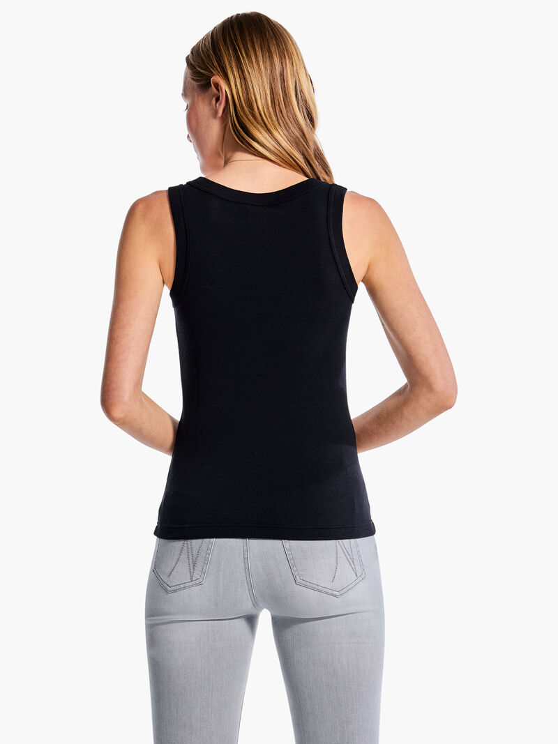 Woman Wears Perfect Knit Rib Scoop Tank image number 3