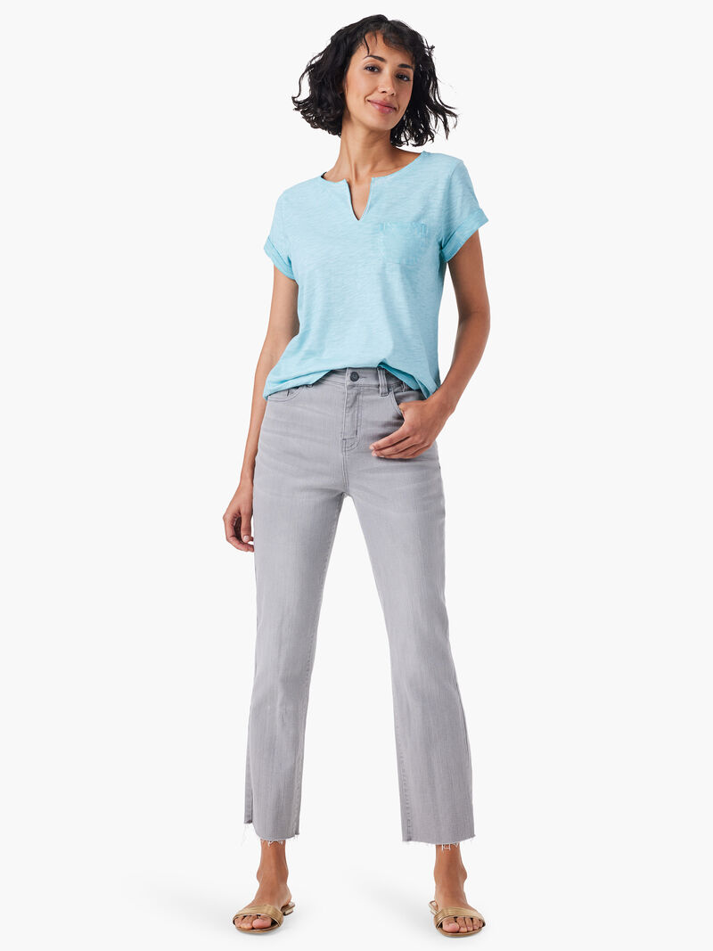 Woman Wears NZT Split Neck Tee image number 1