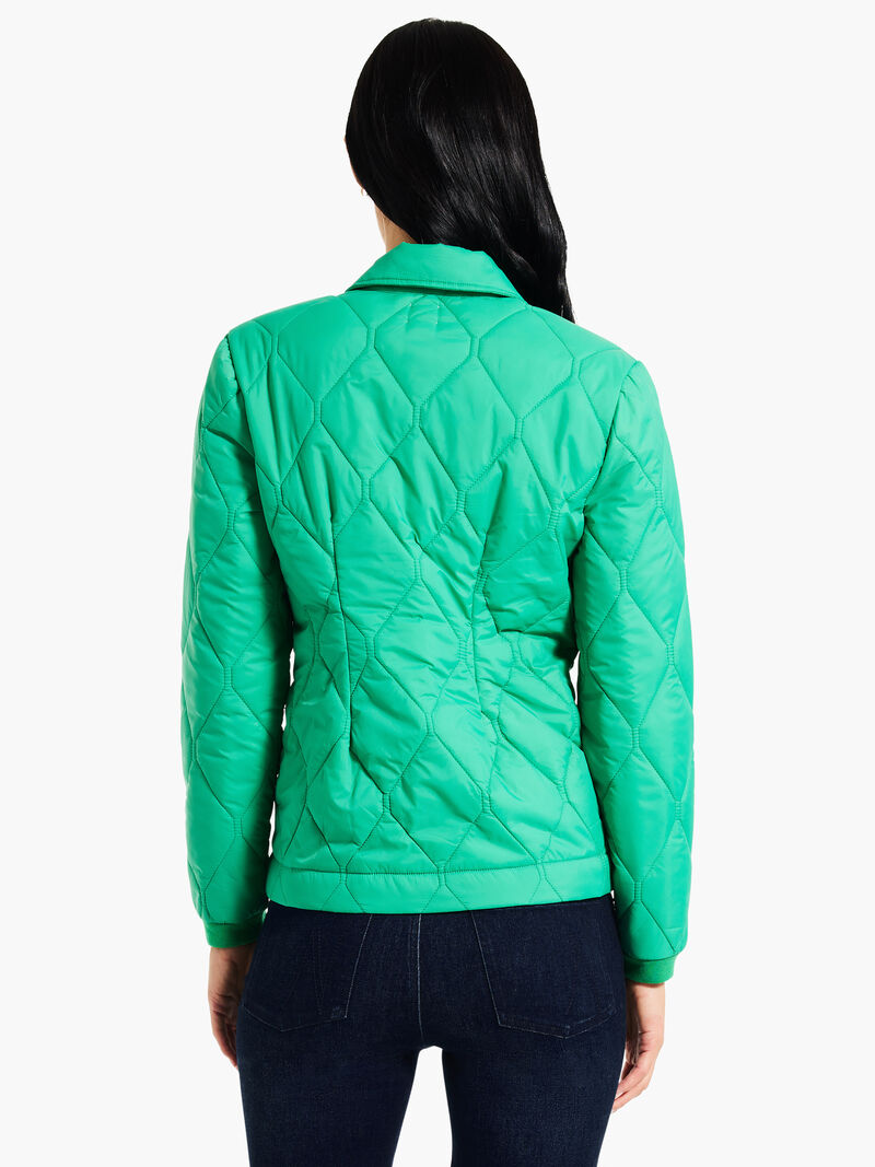 Woman Wears Knit Trim Puffer Jacket image number 2