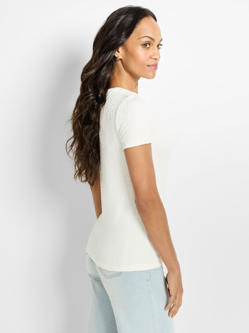 Woman Wears Textured Tee image number 2