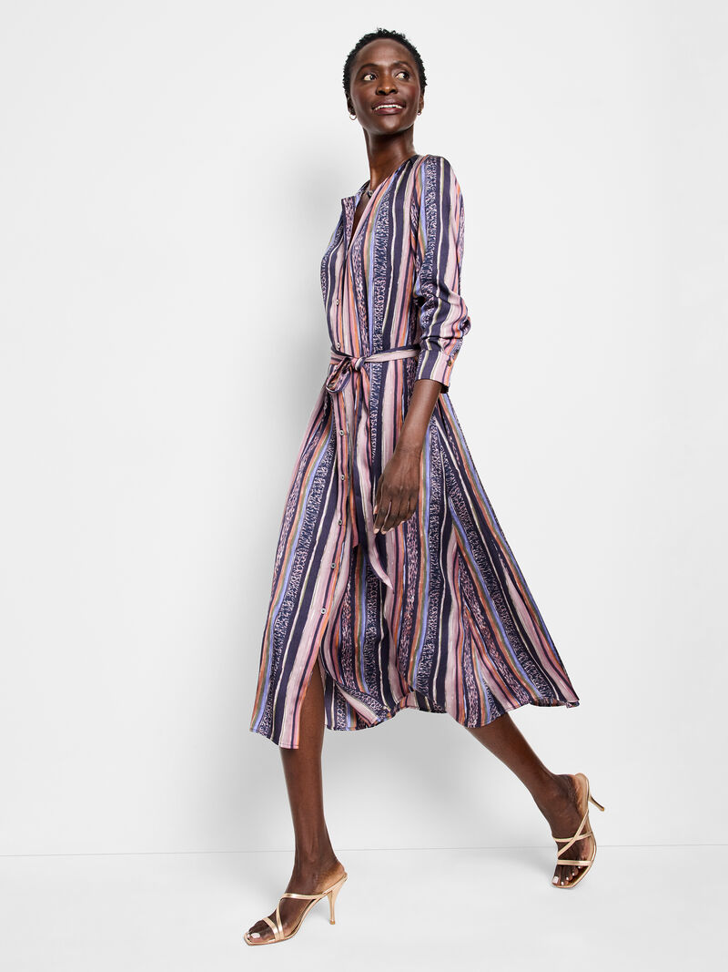 Woman Wears Animal Stripe Loren Dress image number 1