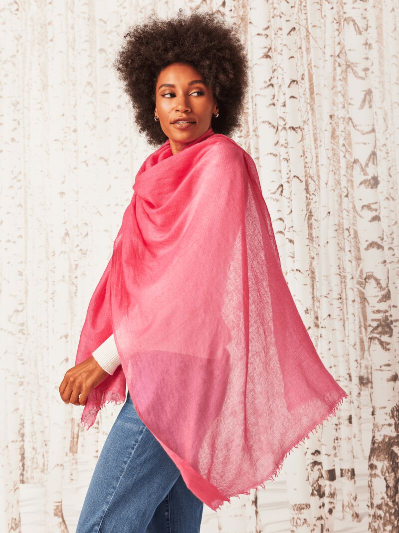 Woman Wears Meg Cohen - Cashmere Whisper Weight Scarf image number 1