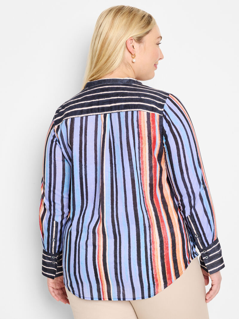 Woman Wears Painted Peninsula Cotton Shirt image number 3