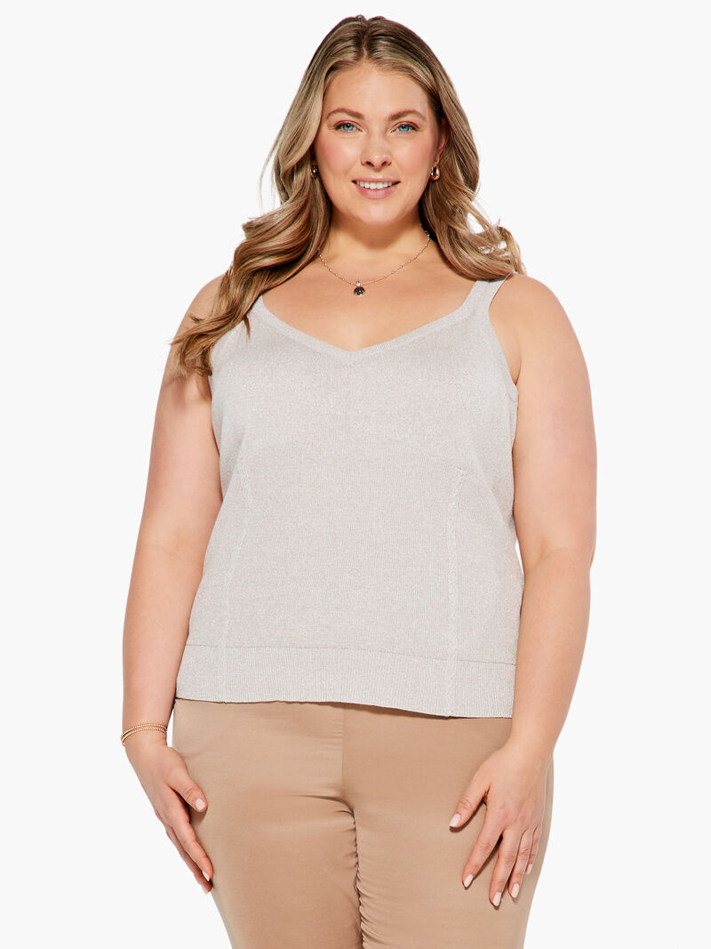 Woman Wears Lurex Corset Tank image number 0