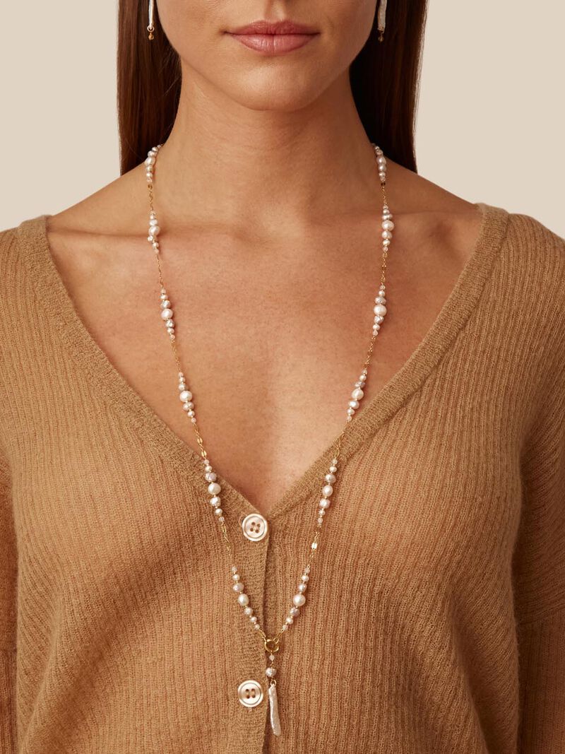 Woman Wears Chan Luu - Pearl Drop Y Necklace image number 0