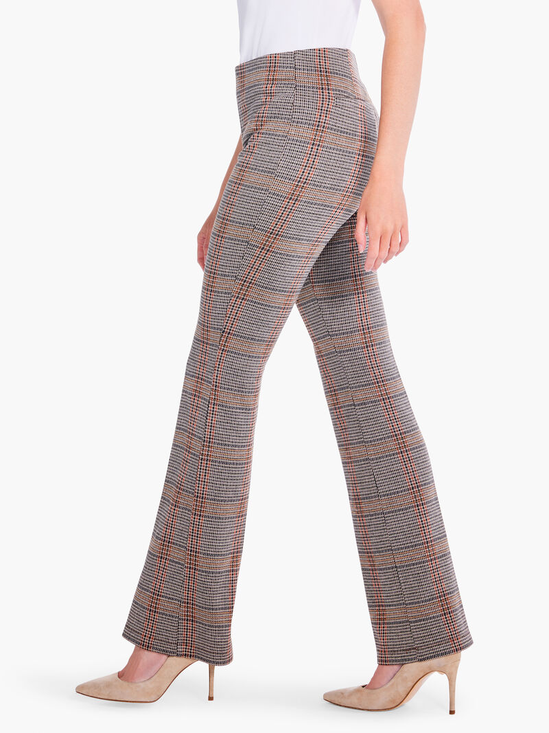 Woman Wears 31" Sketched Plaid Bootcut Knit Pant image number 2