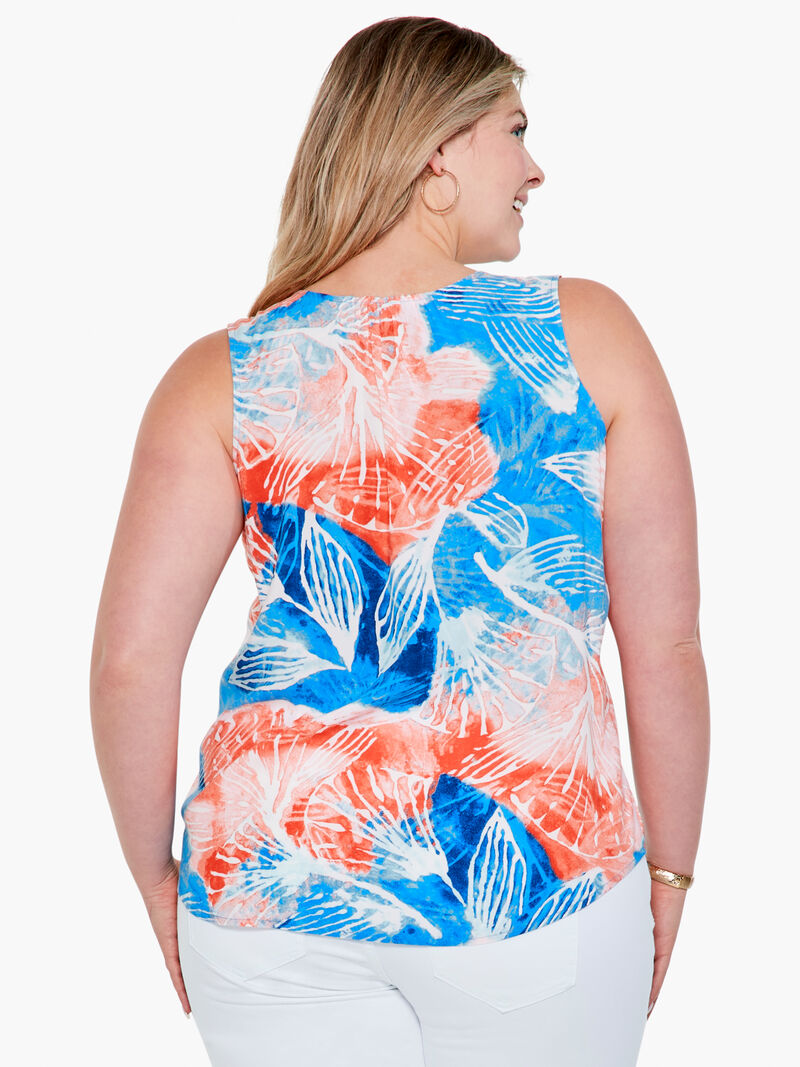 Woman Wears Watercolor Blooms Tank image number 2