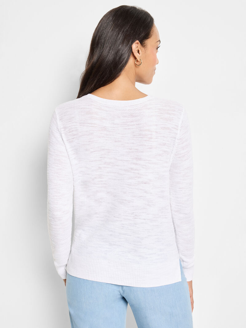 Woman Wears Breezy Texture Sweater image number 3