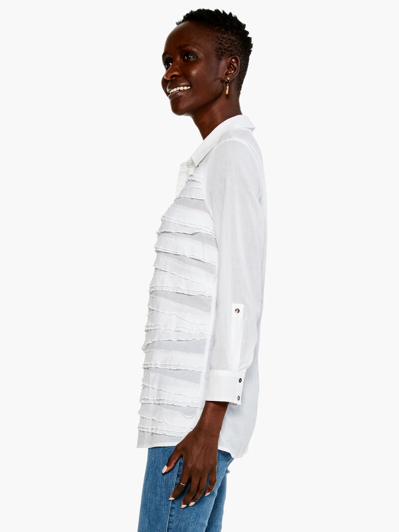 Woman Wears Textured Lines Shirt image number 1