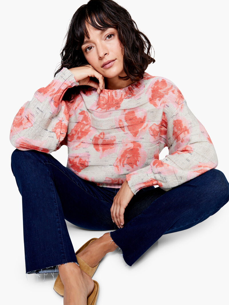 Woman Wears Rosy Sunset Sweater image number 5