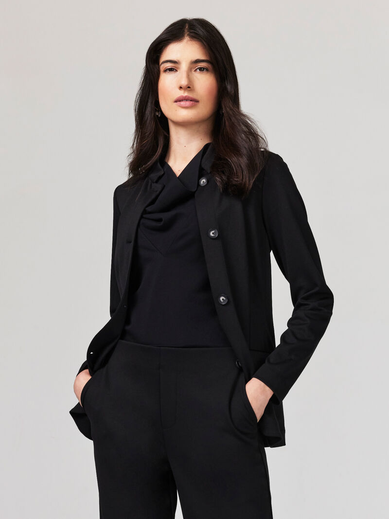 Woman Wears Drapey Ponte Blazer image number 0