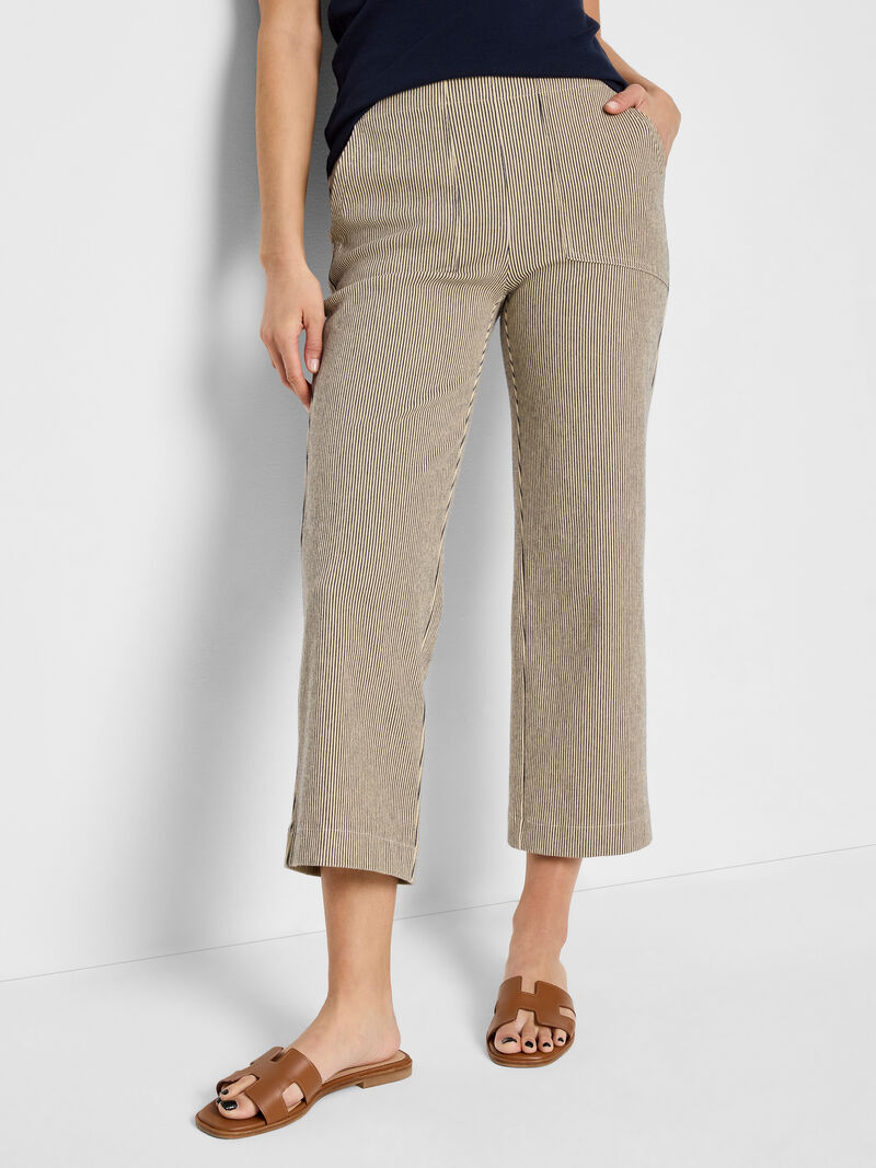 Woman Wears All Day Stripe Wide-Leg Jeans image number 0