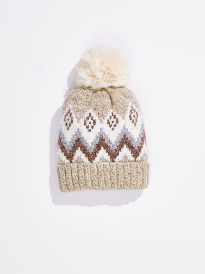 Woman Wears Hat Attack Fair Isle Beanie image number 0