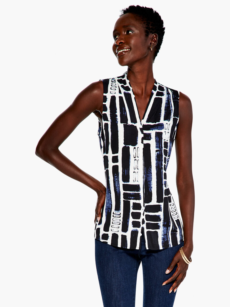Woman Wears Blue Tides Day To Night Top image number 0
