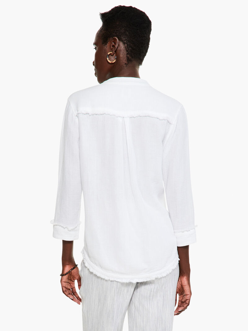 Woman Wears Shoreline Gauze Top image number 2