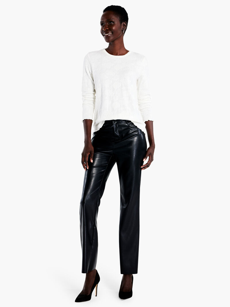 Woman Wears Lace Knit Tee image number 3
