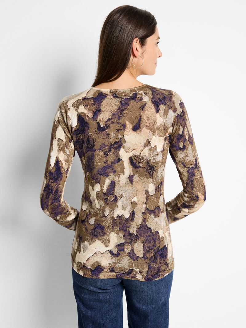 Woman Wears Femme Camo Sweater image number 3
