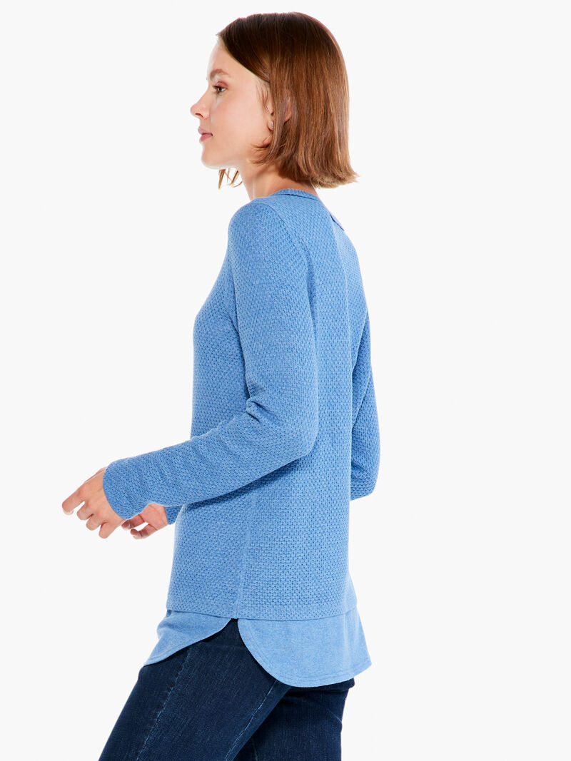 Woman Wears Waffle Vital Crew Neck Sweater image number 1