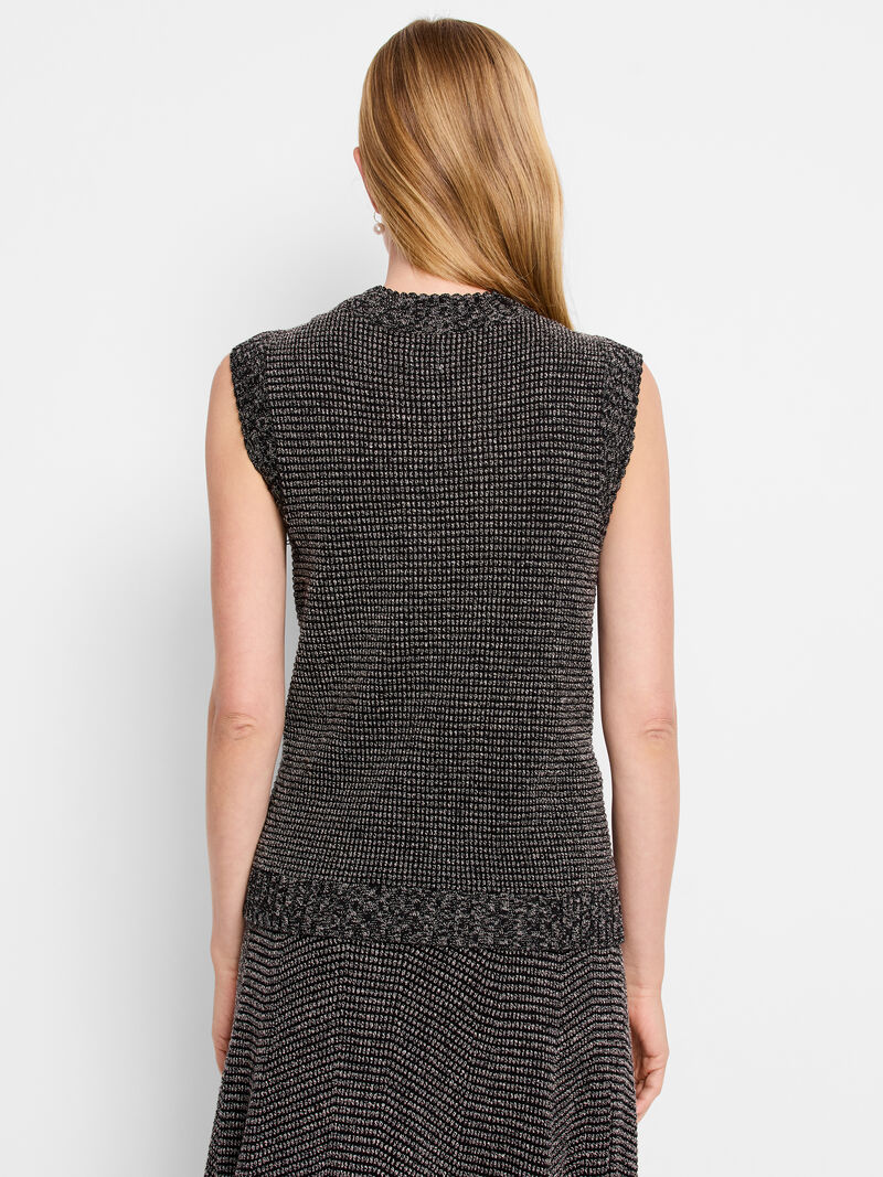 Woman Wears Pixel Knit Vest image number 3