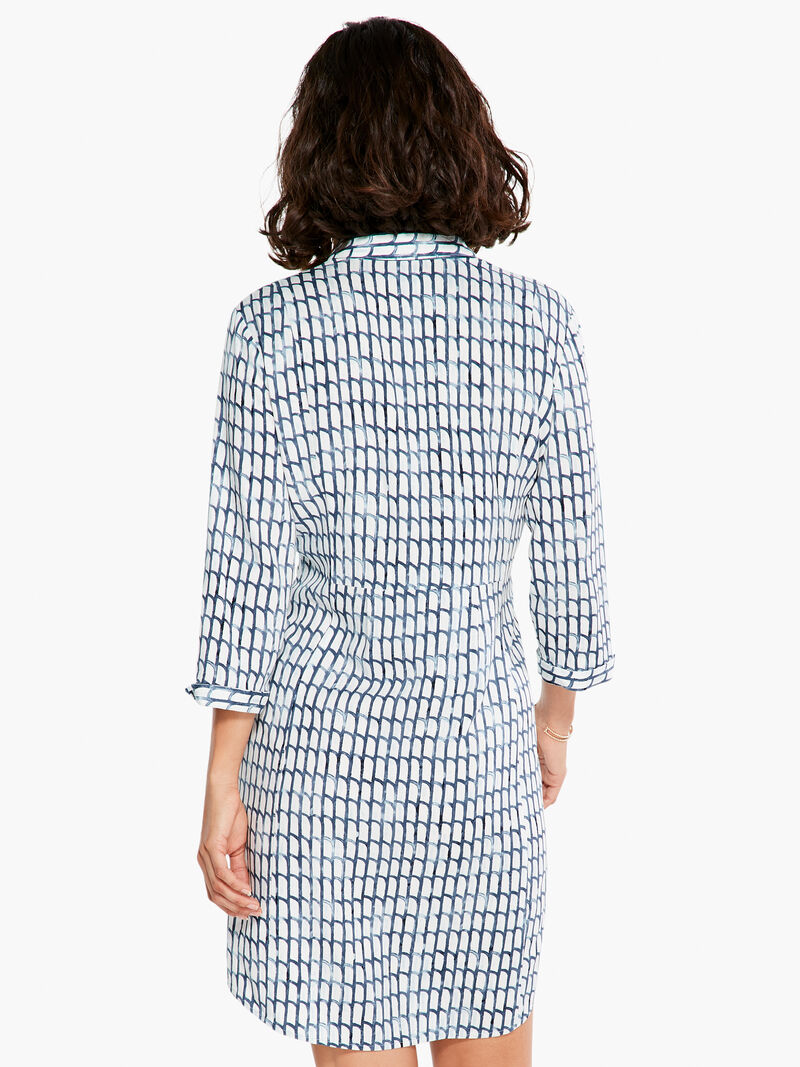 Woman Wears Lattice Live In Dress image number 2
