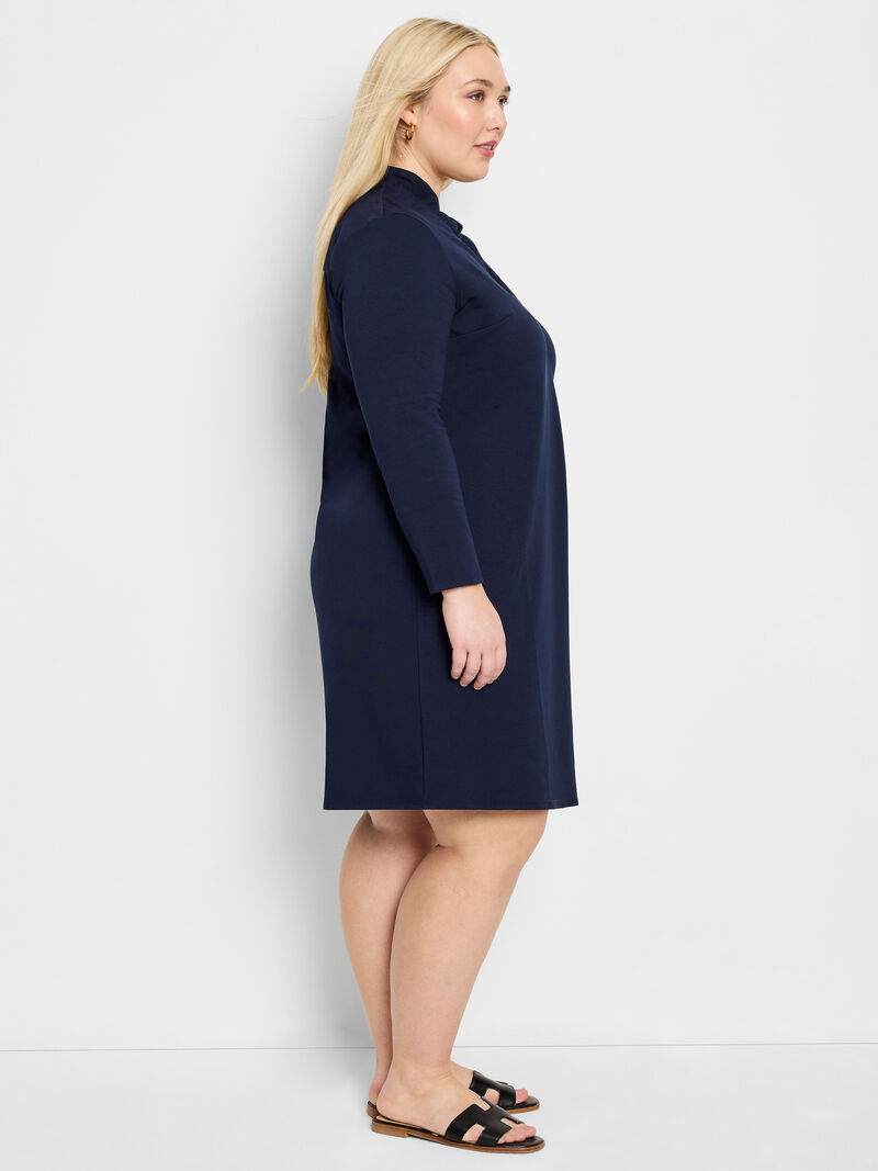 Woman Wears Ruffled Up Knit Dress image number 1
