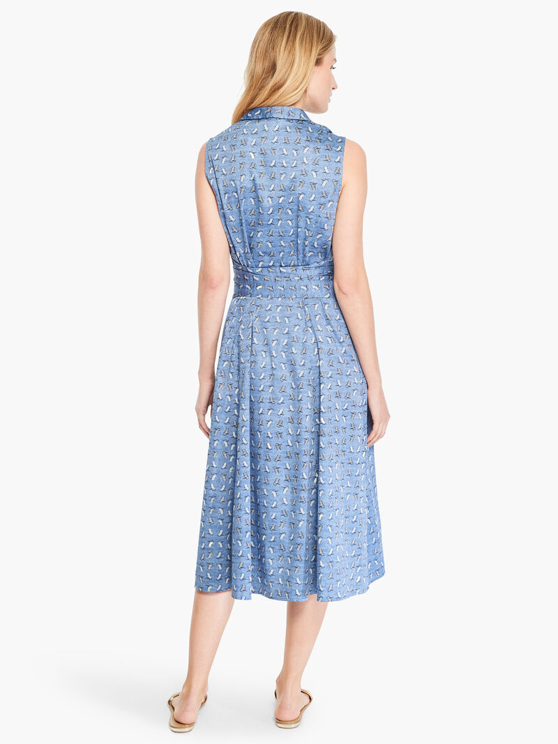 Woman Wears Beach Chair Shirt Dress image number 2