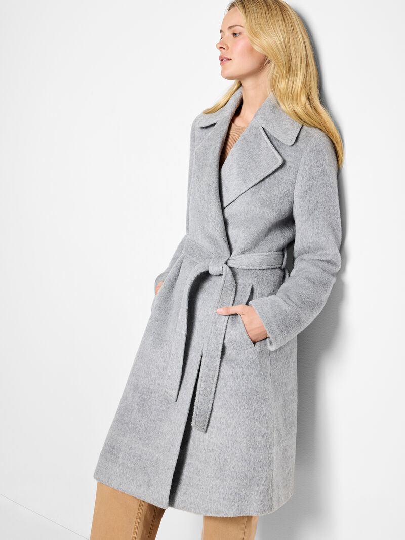Alpaca Wool Blend Wrap Coat