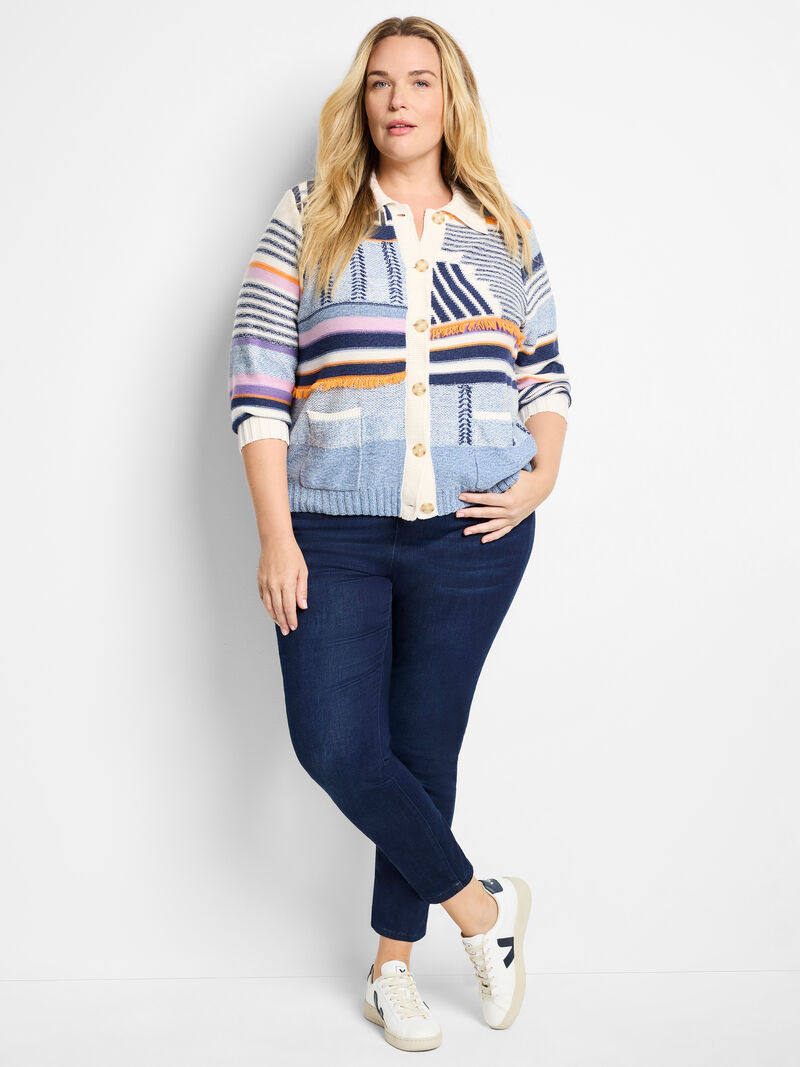 Woman Wears Pattern Play Sweater Jacket image number 2
