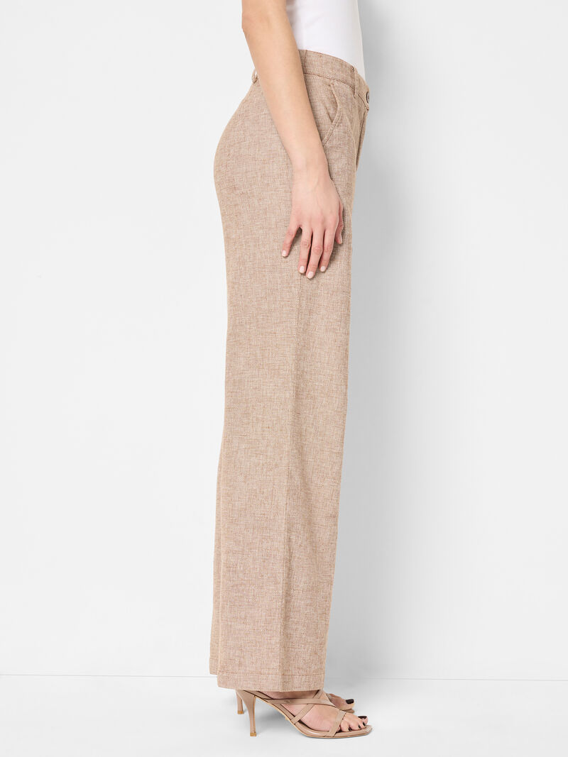Woman Wears 31" Linen Cotton Eliot Wide-Leg Pant image number 2