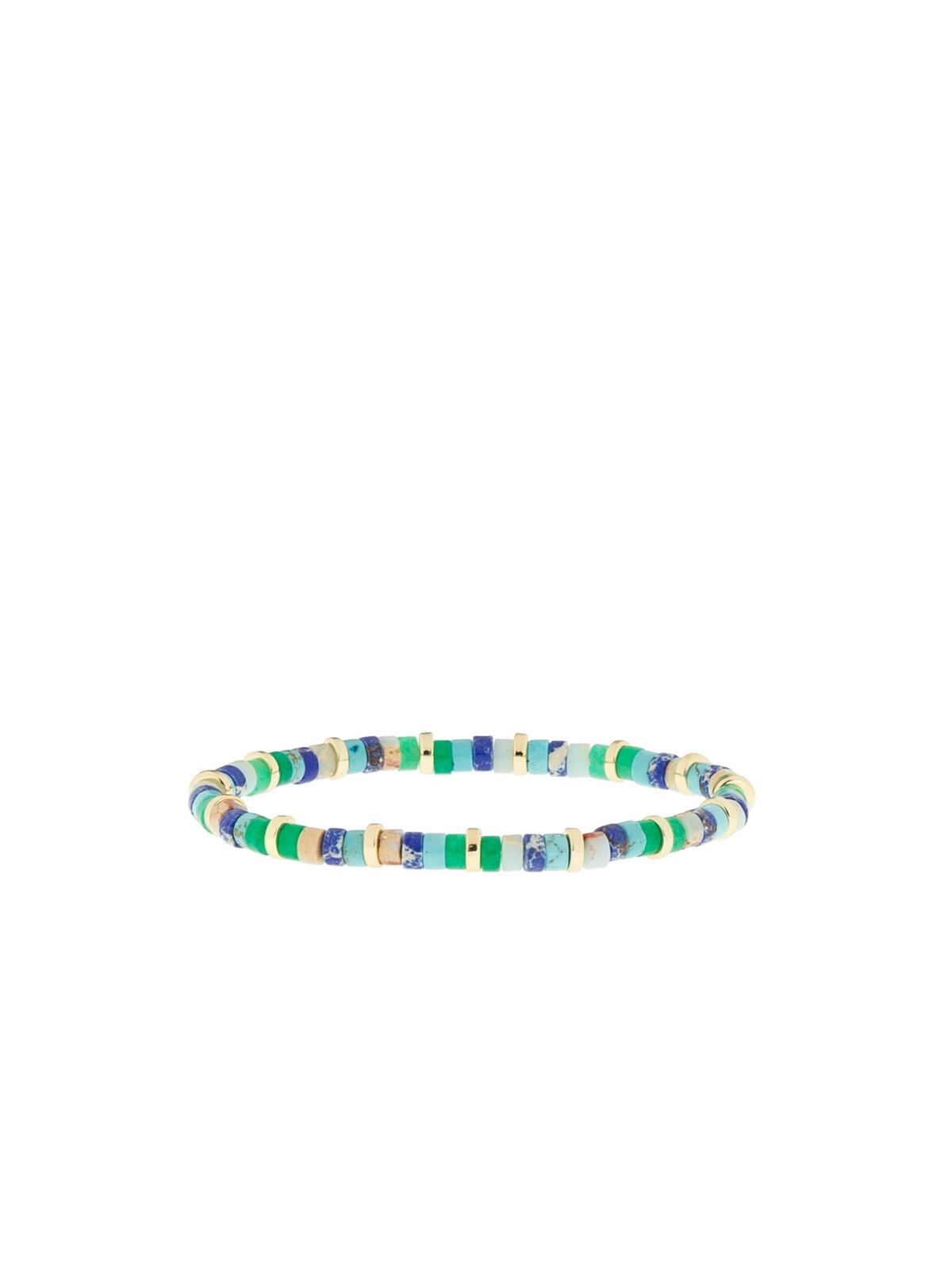 MARLYN SCHIFF NATURAL STONE DISC STRETCH BRACELET