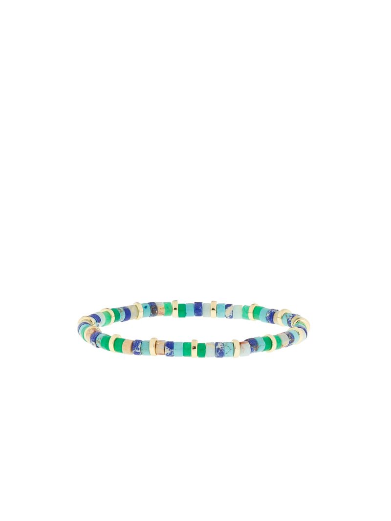 Woman Wears MARLYN SCHIFF NATURAL STONE DISC STRETCH BRACELET image number 0