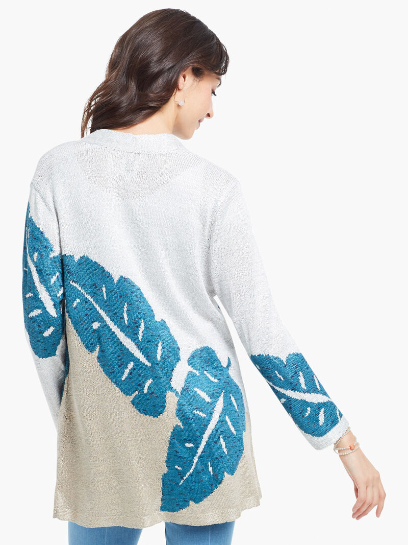 Woman Wears Falling Fronds Cardigan image number 2