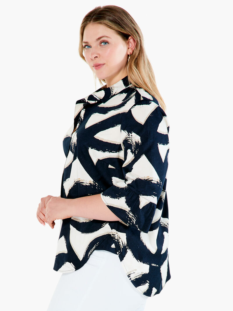 Woman Wears Squiggle Stretch Shirt image number 1