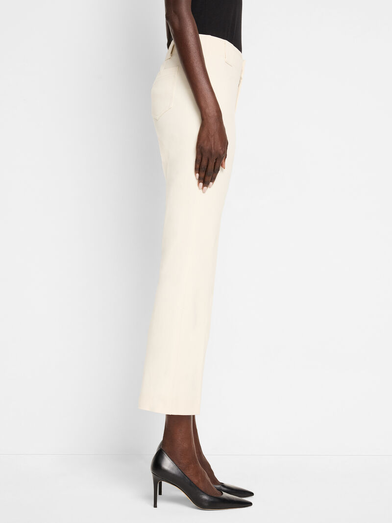 Woman Wears 28" Plaza Demi Boot Cotton Bi-Stretch Pant image number 2