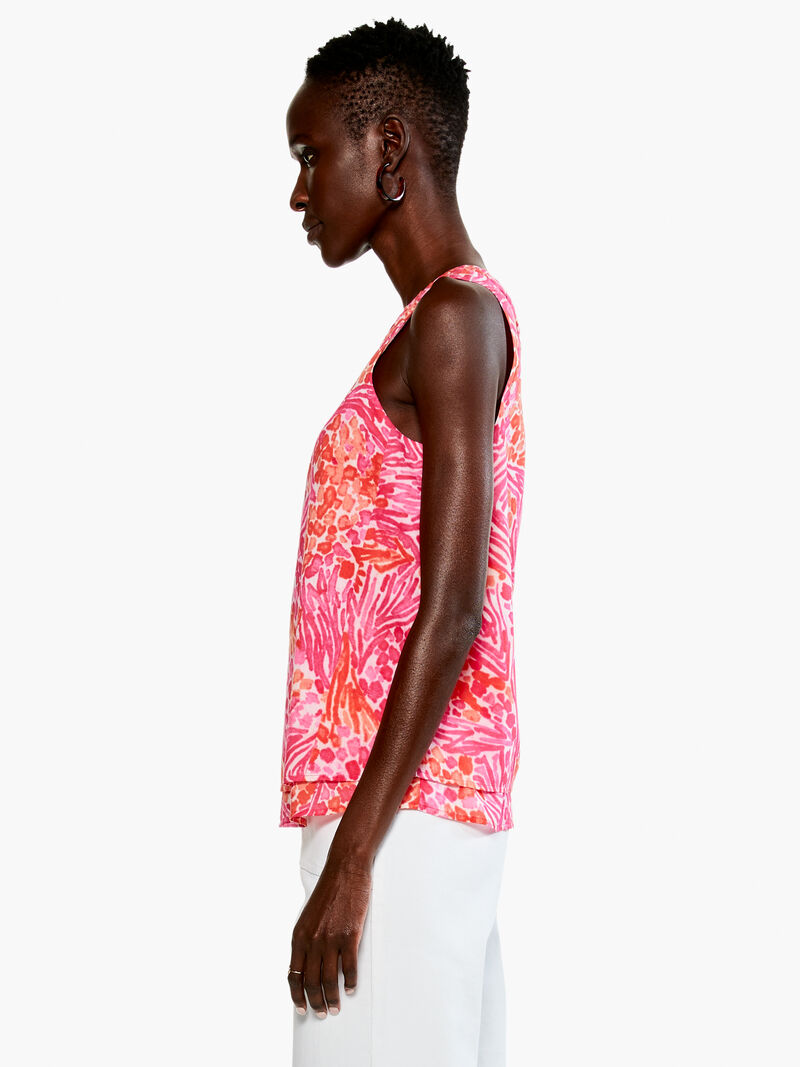 Woman Wears Watercolor Petals Tank image number 2