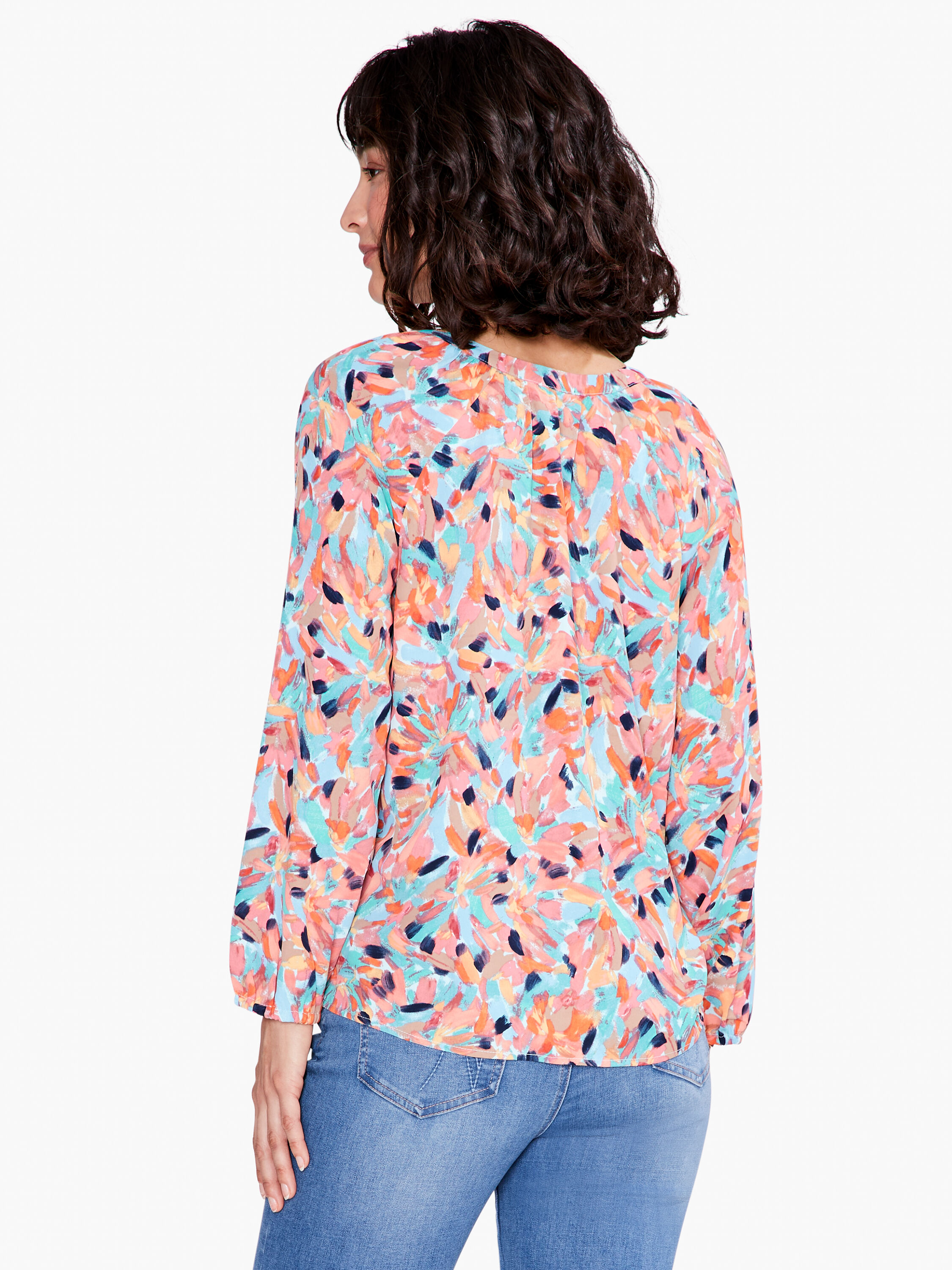 (取寄) ニックゾー レディース ブラード ペタルズ ロング スリーブ トップ NIC+ZOE women Blurred Petals Long Sleeve Top Green Multi Women's NIC+ZOE Blurred Petals Long Sleeve Top | Zappos.com